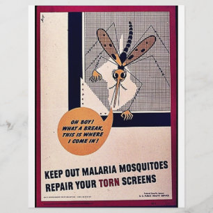 Flyer Mantenha para fora mosquitos de malária reparam