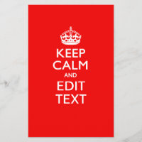 MANTER CALM Personalizado E Editar Texto em Vermel