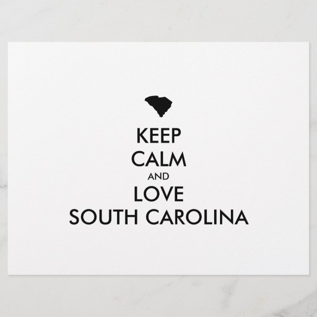 Flyer Manter calmo e amar a carOLINA do Sul personalizáv (Frente)