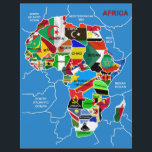 Flyer Mapa da África com bandeiras<br><div class="desc">Mapa da África com Bandeiras</div>