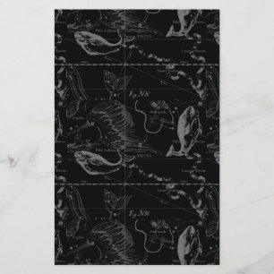 Flyer Mapa da constelação dos peixes por Hevelius 1690