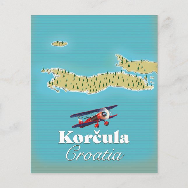 Flyer Mapa de Korčula Croácia (Frente)