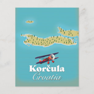 Flyer Mapa de Korčula na Croácia