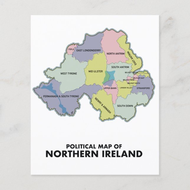 Flyer Mapa Político da Irlanda do Norte. (Frente)