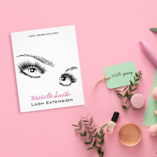 Flyer Maquiagem Chic de Eyelashes Preto e Branco Minimal