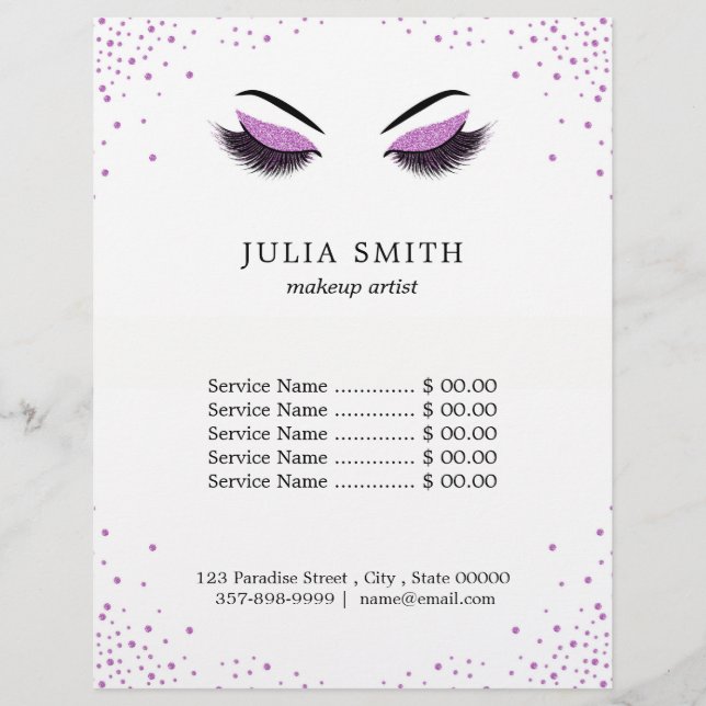 Flyer Maquiagem com efeito de brilho (Frente)