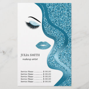 Flyer Maquiagem com efeito glitter
