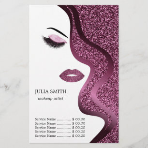Flyer Maquiagem com efeito glitter
