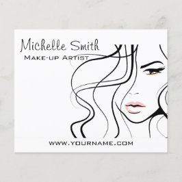 Flyer Maquiagem Feminina Elegante Negra e Branca Minimal