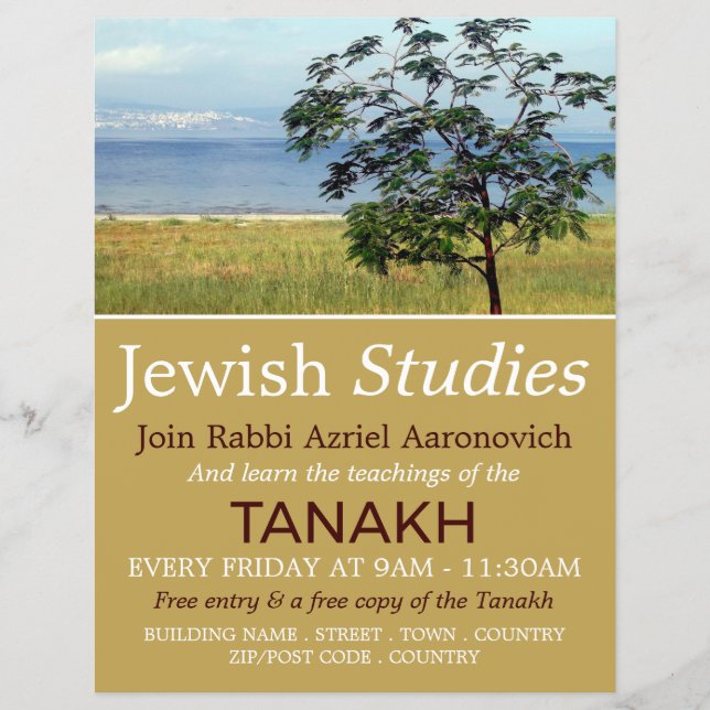 Flyer Mar da Galileia, Israel, Judaísmo, Estudos Judaico (Frente)