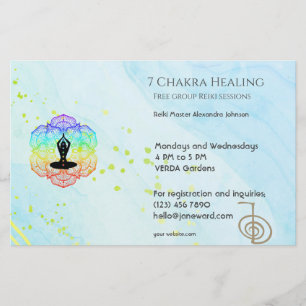 Flyer Marble Waves Chakra Energy Healer Reiki Horizontal