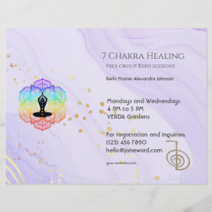 Flyer Marble Waves Chakra Energy Healer Reiki Horizontal