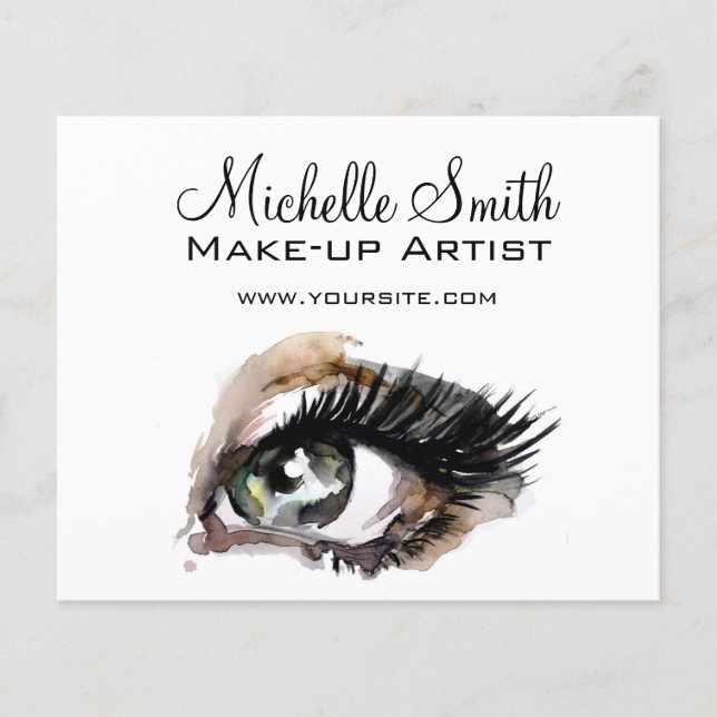 Flyer Marca de maquiagem de extensão de olhos de aquarel (Frente)