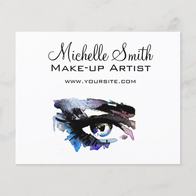 Flyer Marca de maquiagem de extensão de olhos de aquarel (Frente)