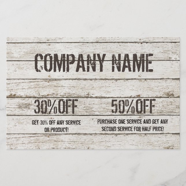 Flyer Marcenaria de Madeira Branqueada serviços de pedre (Frente)