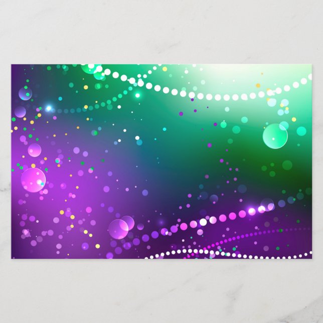 Flyer Mardi Gras Festivo Purple Background (Frente)