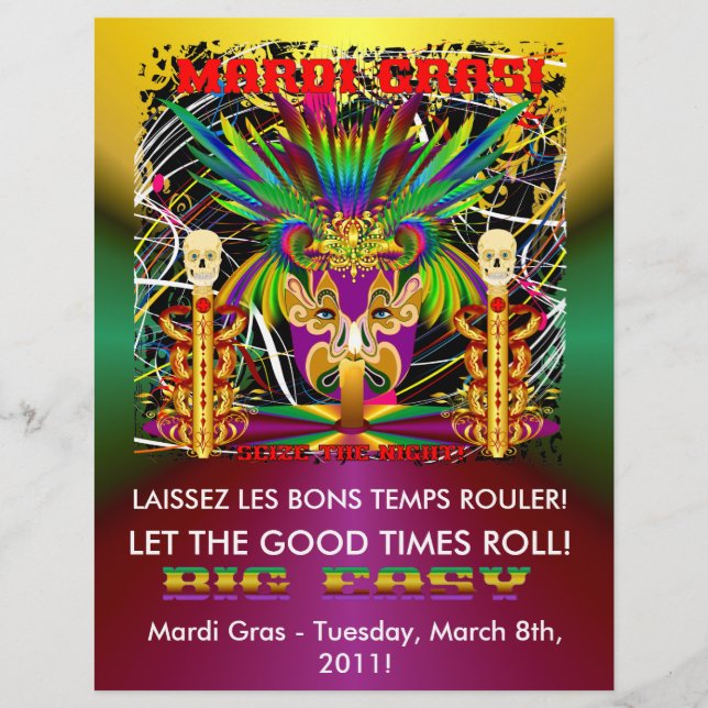 Flyer Mardi Gras Witch Doctor-Skull V-3-T (Frente)