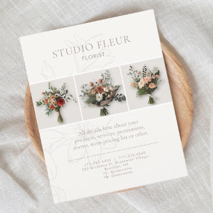 Flyer Marfim   Foto do Marketing Floral simples para emp