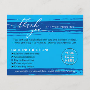 Flyer Marinho azul Obrigado Lavando dicas de cuidado Ins