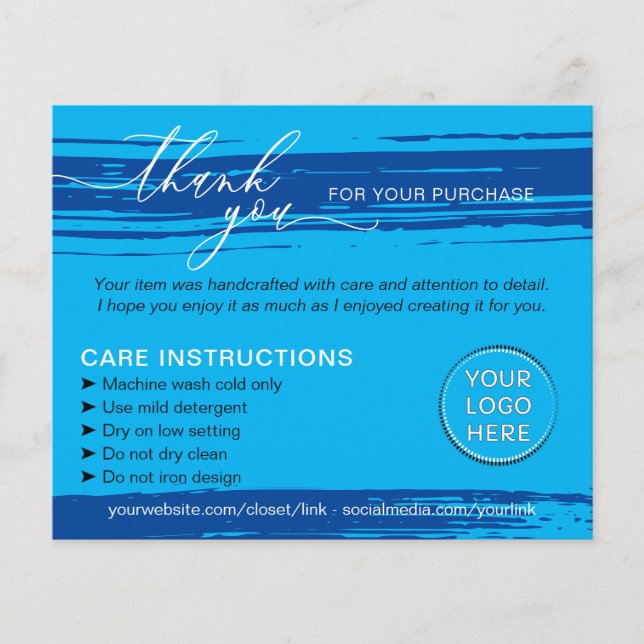 Flyer Marinho azul Obrigado Lavando dicas de cuidado Ins (Frente)