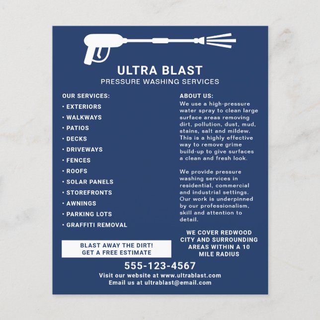 Flyer Marinho de Arma de Água Potável (Frente)