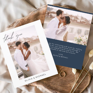 Flyer Marinho De Casamento De Orçamento Foto Azul Obriga