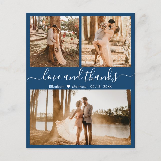 Flyer Marinho De Colagem De Fotos Orçamentárias Casament (Frente)