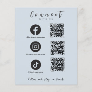 Flyer Marinho de Luz do Código QR do Instagram Tiktok no