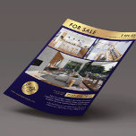 Flyer Marinho De Marketing De Propriedade De Aluguel Par<br><div class="desc">Marinho moderno e Dourado Real Estate For Sale marketing flyer com espaço para seu logotipo e 3 fotos de propriedades. Este folheto de marketing de propriedade profissional apresenta um design dourado falso com fundo azul e espaço para o seu texto personalizado e detalhes de propriedade. Uma forma fácil de anunciar...</div>