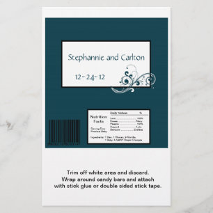 Flyer Marinho filigrana/envoltório de doces casamento