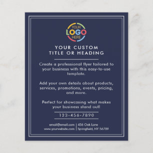 Flyer Marinho moderno simples Promocional azul Logotipo 