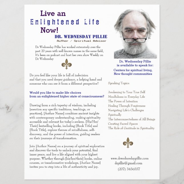 Flyer Marketing Azul do Livro de Uma Folha (Frente)