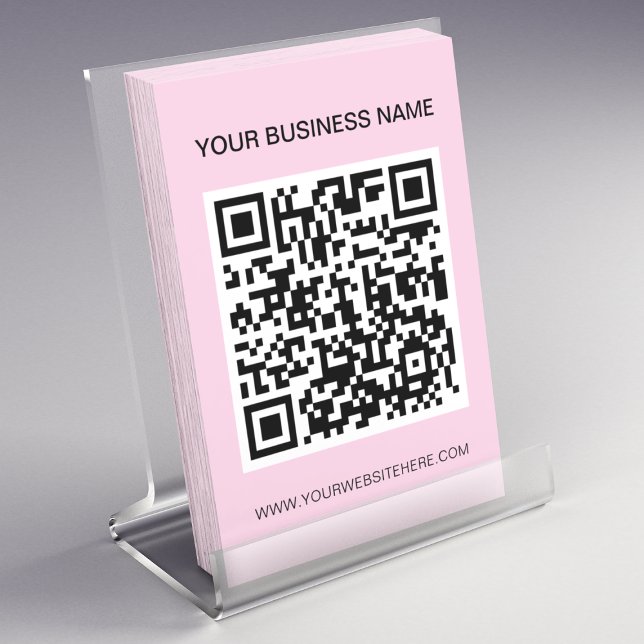 Flyer Marketing de código QR do Promocional Rosa Simples (Criador carregado)