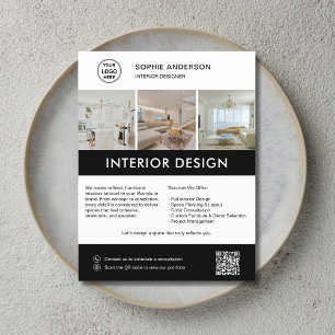 Flyer Marketing de Designer de Interiores Moderno