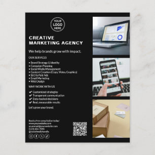 Flyer Marketing de logotipo preto moderno Empresa criati