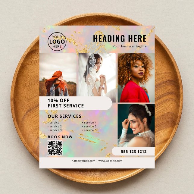 Flyer Marketing de Negócios de Fotos de Opala (Criador carregado)