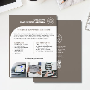 Flyer Marketing Empresarial de QR de Foto de Logotipo Pe