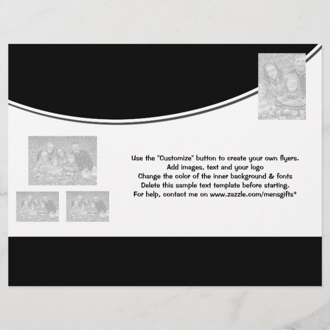 Flyer Marketing promocional branco preto-modelo do folhe (Frente)