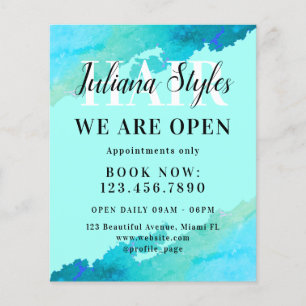 Flyer mármore azul ciano