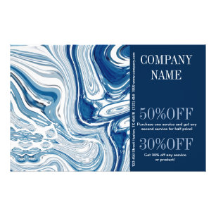 Flyer mármore azul de cor azul do oceano náutico da prai
