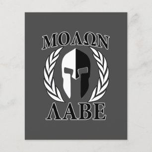 Flyer Máscara de Armadura Molon Labe Espartano Acordes M