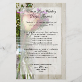 Flyer Mason Jar w/Rosa e flores selvagens