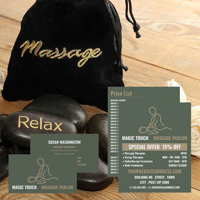 Flyer Massage Logo, Massage Therapy, Massage Parlor (Criador carregado)