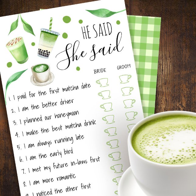 Flyer Matcha Bridal Shower Game Card (Criador carregado)