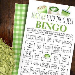 Flyer Matcha Find the Guest Bingo Game Card