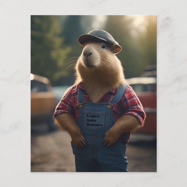 Flyer "Mecânico Capivara: Graxa, Engrenagens e Boas Vibr (Frente)