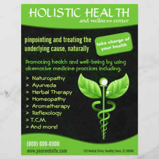 Flyer Medicina Alternativo de Caduceus Verde