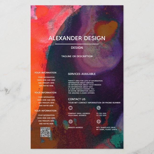 Flyer Meditação de Cores | Laranja e Roxo (Frente)