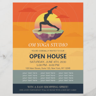 Flyer Meditação de Yoga Pose Sun Flying Island Open Ho