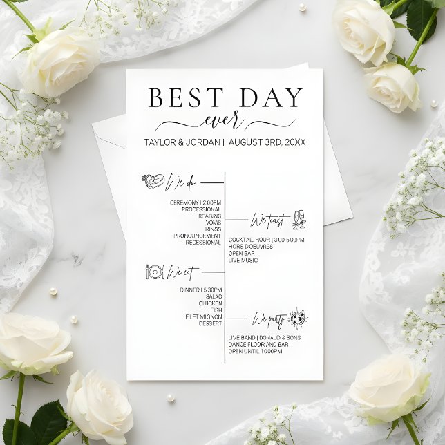 Flyer Melhor Dia de Todos | Itinerário de Casamento Mini (Criador carregado)